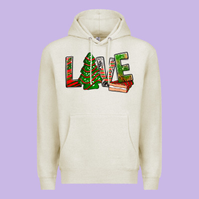 Love Christmas Tree Cake Premium Hoodie Designed By Nancycooperartshop