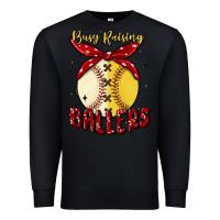 Black busy raising ballers malia Premium Sweatshirt - MaliasSmallBusiness