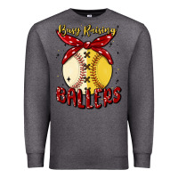 Charcoal Heather busy raising ballers malia Premium Sweatshirt - MaliasSmallBusiness