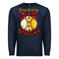 Navy busy raising ballers malia Premium Sweatshirt - MaliasSmallBusiness