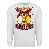 Oatmeal Heather busy raising ballers malia Premium Sweatshirt - MaliasSmallBusiness