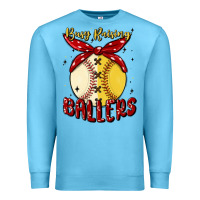 Ocean Blue busy raising ballers malia Premium Sweatshirt - MaliasSmallBusiness