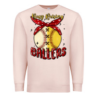 Pale Pink busy raising ballers malia Premium Sweatshirt - MaliasSmallBusiness