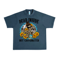 Midnight Navy dead inside but caffeinated Urban Heavy Tee - Zillion Design Studio