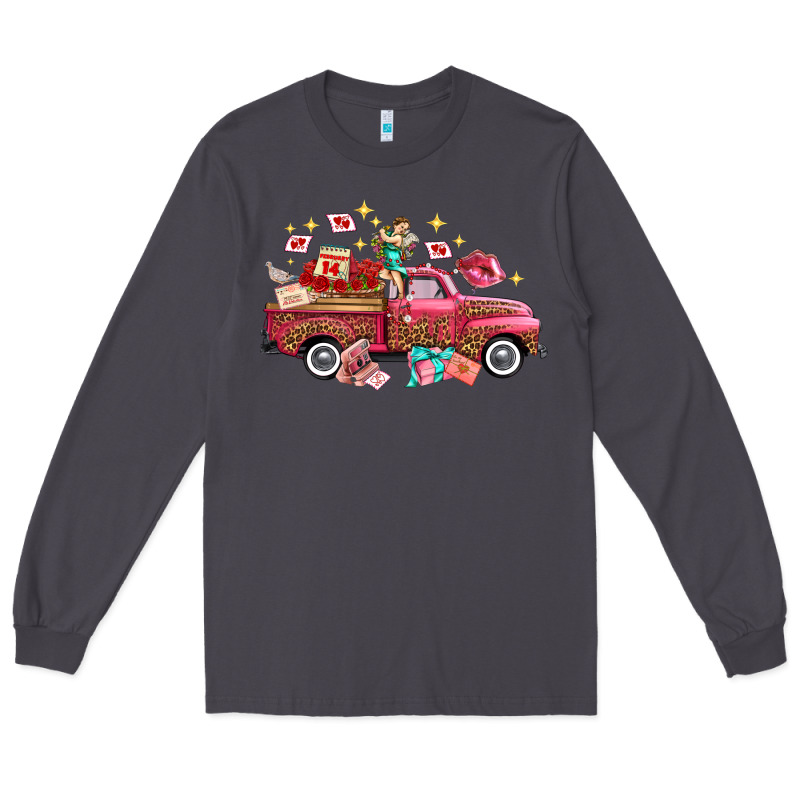 Valentine's Day Truck Photography Love Side View Long Sleeve Tee by FaDigitalArtStudio | Teevron