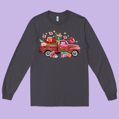 Valentine's Day Truck Photography Love Side View Long Sleeve Tee Designed By Fadigitalartstudio
