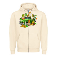 Sandshell st patricks gnomes  with farm truck Zipper Hoodie - AdoDesignShop