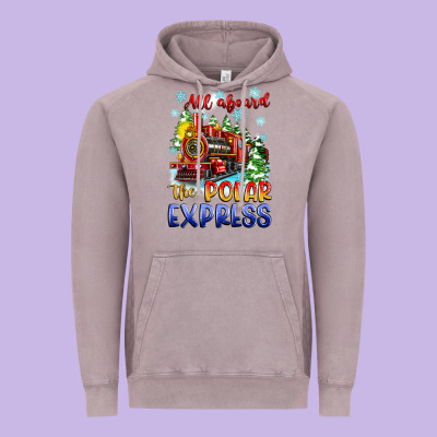 Vintage Hoodie all aboard the polar express