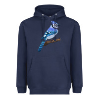 Navy Blue Jay Bird Heavyweight Hoodie - LillyAllenDesigns