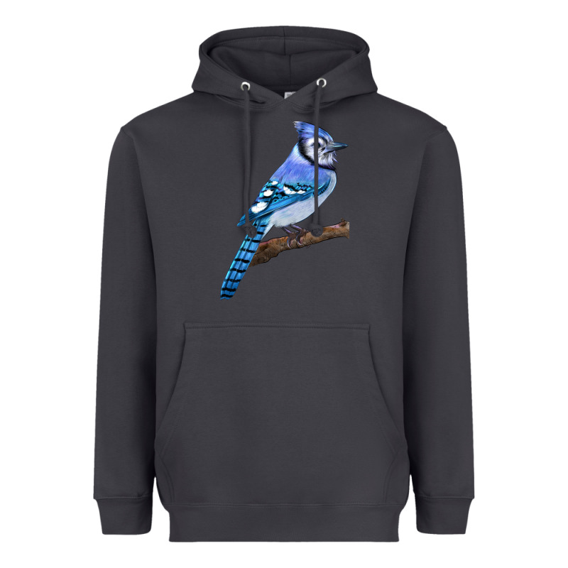 Blue Jay Bird Heavyweight Hoodie by LillyAllenDesigns | Teevron