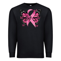 Black breast cancer ribbon  butterfly Premium Sweatshirt - MaliasSmallBusiness