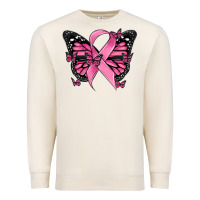 Sandshell breast cancer ribbon  butterfly Premium Sweatshirt - MaliasSmallBusiness