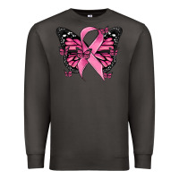 Smoke breast cancer ribbon  butterfly Premium Sweatshirt - MaliasSmallBusiness