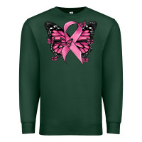 Sports Green breast cancer ribbon  butterfly Premium Sweatshirt - MaliasSmallBusiness