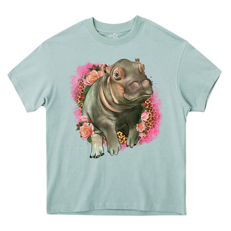 Leopard Baby Hippo Heavy Core Tee by LillyAllenDesigns | Teevron