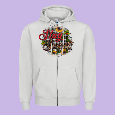 Stay Sweet Wood Slice Ornament Zipper Hoodie Designed By Jahusdesignshop