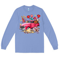 Colony Blue valentine's day truck farm animals Long Sleeve Tee - FaDigitalArtStudio