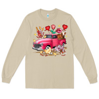Mushroom valentine's day truck farm animals Long Sleeve Tee - FaDigitalArtStudio