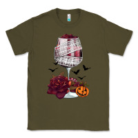 Army Green halloween roses wine Classic Tee - FaDigitalArtStudio