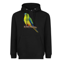 Black Neophema Parrot Heavyweight Hoodie - LillyAllenDesigns