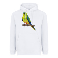 White Neophema Parrot Heavyweight Hoodie - LillyAllenDesigns