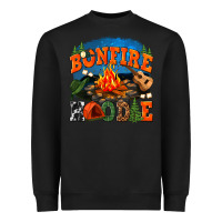 Black bonfire hoodie Heavyweight Sweatshirt - texasbilliewilder