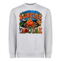 Heather Grey bonfire hoodie Heavyweight Sweatshirt - texasbilliewilder