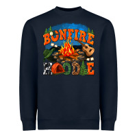 Navy bonfire hoodie Heavyweight Sweatshirt - texasbilliewilder
