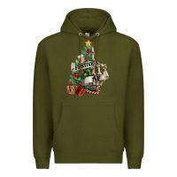 Army Green Festive af Christmas middle finger Premium Hoodie - NancyCooperArtShop