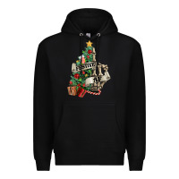 Black Festive af Christmas middle finger Premium Hoodie - NancyCooperArtShop