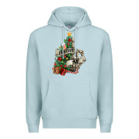 Blue Mist Festive af Christmas middle finger Premium Hoodie - NancyCooperArtShop