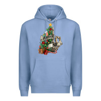 Colony Blue Festive af Christmas middle finger Premium Hoodie - NancyCooperArtShop
