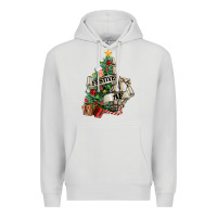 Dove Grey Festive af Christmas middle finger Premium Hoodie - NancyCooperArtShop