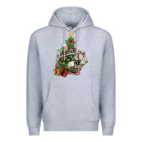 Heather Grey Festive af Christmas middle finger Premium Hoodie - NancyCooperArtShop
