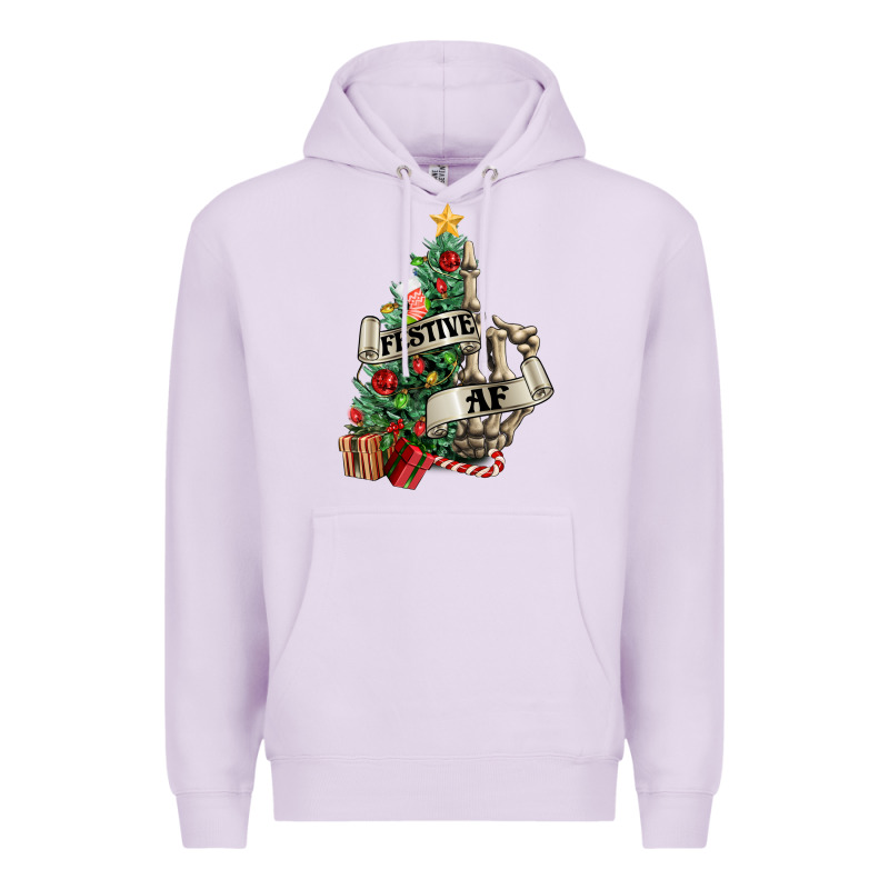 Festive Af Christmas Middle Finger Premium Hoodie by NancyCooperArtShop | Teevron