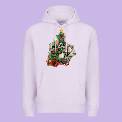 Festive Af Christmas Middle Finger Premium Hoodie Designed By Nancycooperartshop