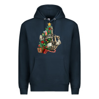Navy Festive af Christmas middle finger Premium Hoodie - NancyCooperArtShop