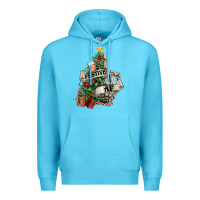 Ocean Blue Festive af Christmas middle finger Premium Hoodie - NancyCooperArtShop