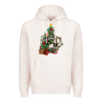 Pale Pink Festive af Christmas middle finger Premium Hoodie - NancyCooperArtShop