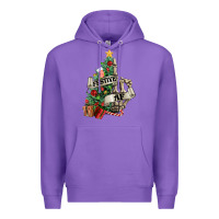 Purple Festive af Christmas middle finger Premium Hoodie - NancyCooperArtShop