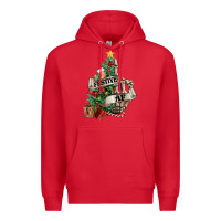 Red Festive af Christmas middle finger Premium Hoodie - NancyCooperArtShop