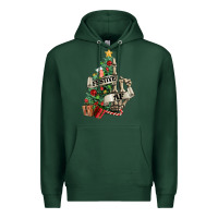 Sports Green Festive af Christmas middle finger Premium Hoodie - NancyCooperArtShop