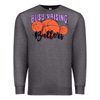 Charcoal Heather busy raising ballers Premium Sweatshirt - MaliasSmallBusiness