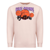 Pale Pink busy raising ballers Premium Sweatshirt - MaliasSmallBusiness
