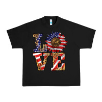 Black patriotic sunflower love Urban Heavy Tee - BarkalooDesign