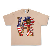 Burro patriotic sunflower love Urban Heavy Tee - BarkalooDesign
