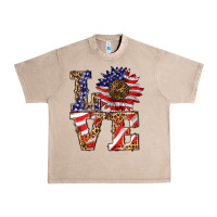 French Oak patriotic sunflower love Urban Heavy Tee - BarkalooDesign