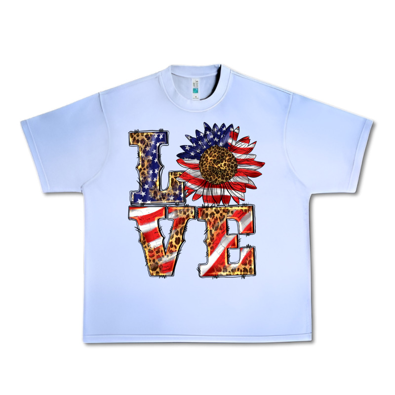 Patriotic Sunflower Love Urban Heavy Tee by BarkalooDesign | Teevron