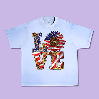 Patriotic Sunflower Love Urban Heavy Tee Designed By Barkaloodesign