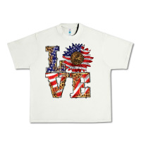 Pistachio patriotic sunflower love Urban Heavy Tee - BarkalooDesign
